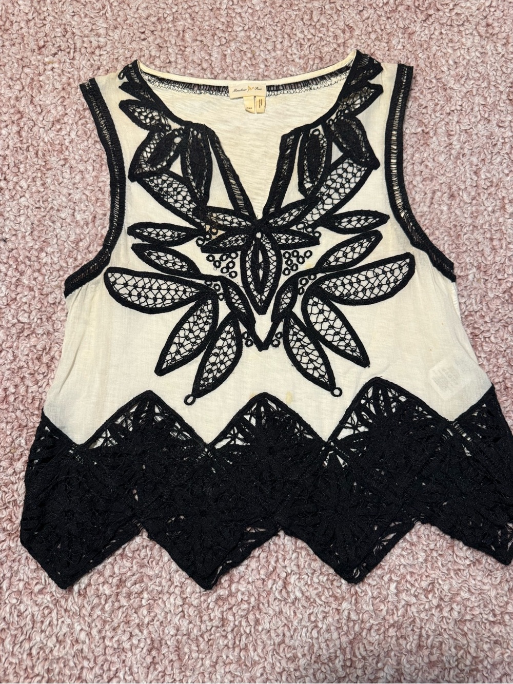 Meadow Rue Anthropologie Lace Trim Sleeveless Top XS
